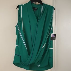 Liz Claiborne Women's V NeckGreen Wrap Top Size XL